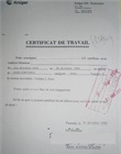 Certificat de travail